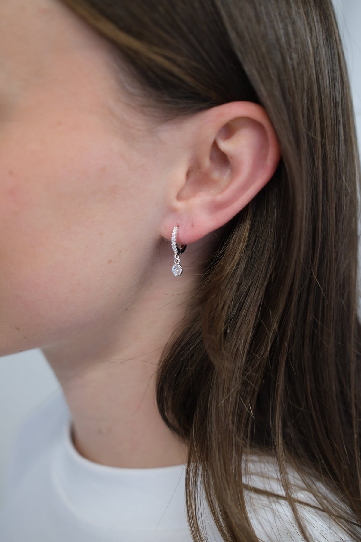Zafino Holly Huggie Earrings | Silver