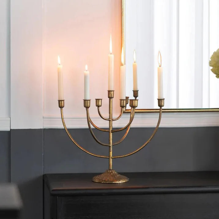 Donalt 9 Arm Candelabra | Brass Look