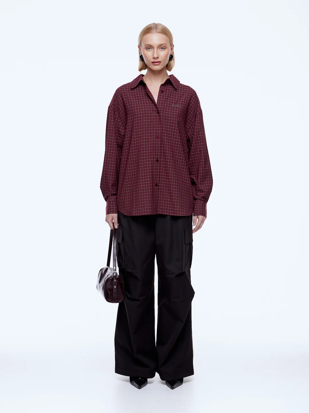 Ena Pelly Gigi Everyday Check Shirt | Burgundy Check