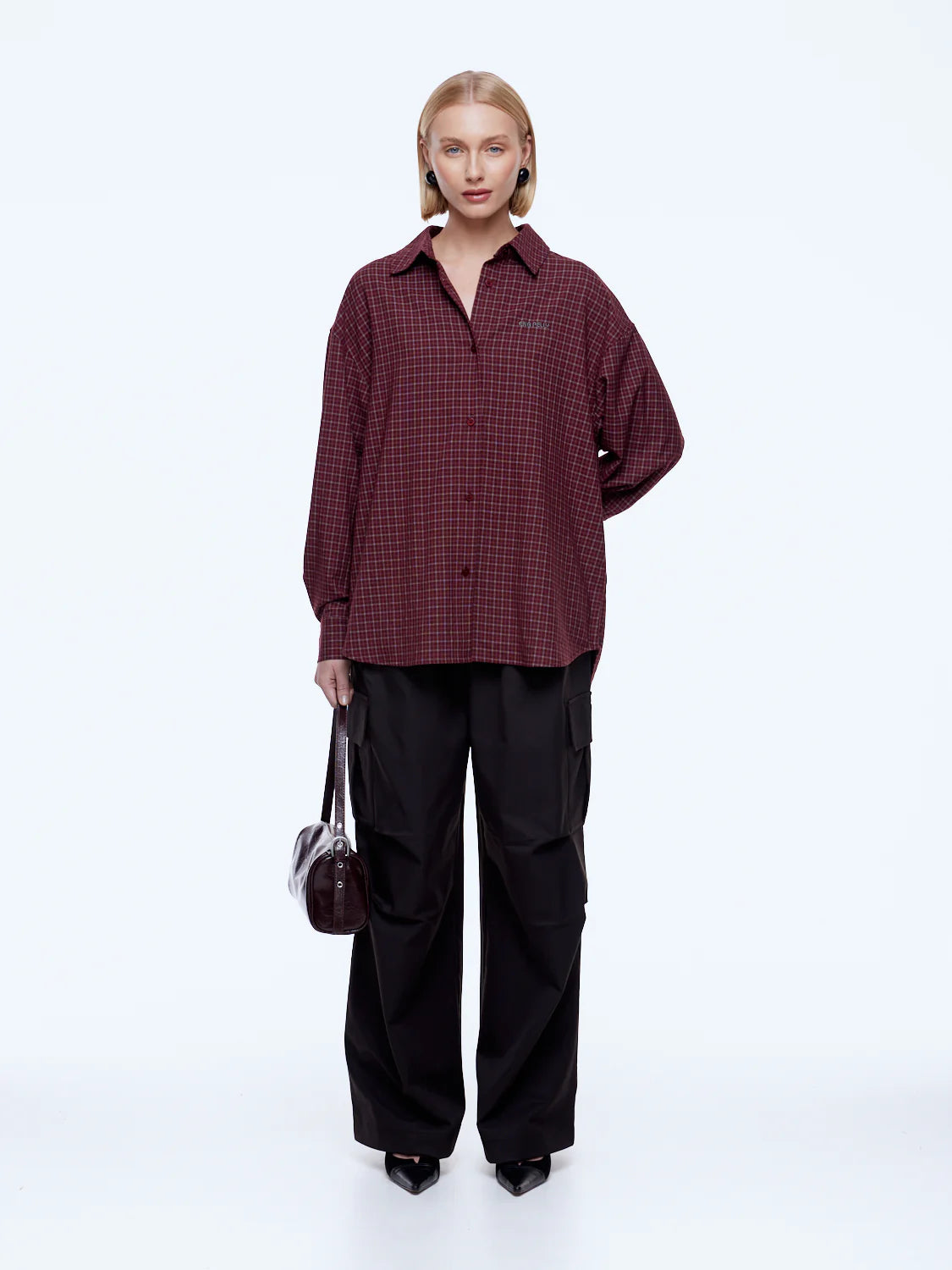 Ena Pelly Gigi Everyday Check Shirt | Burgundy Check