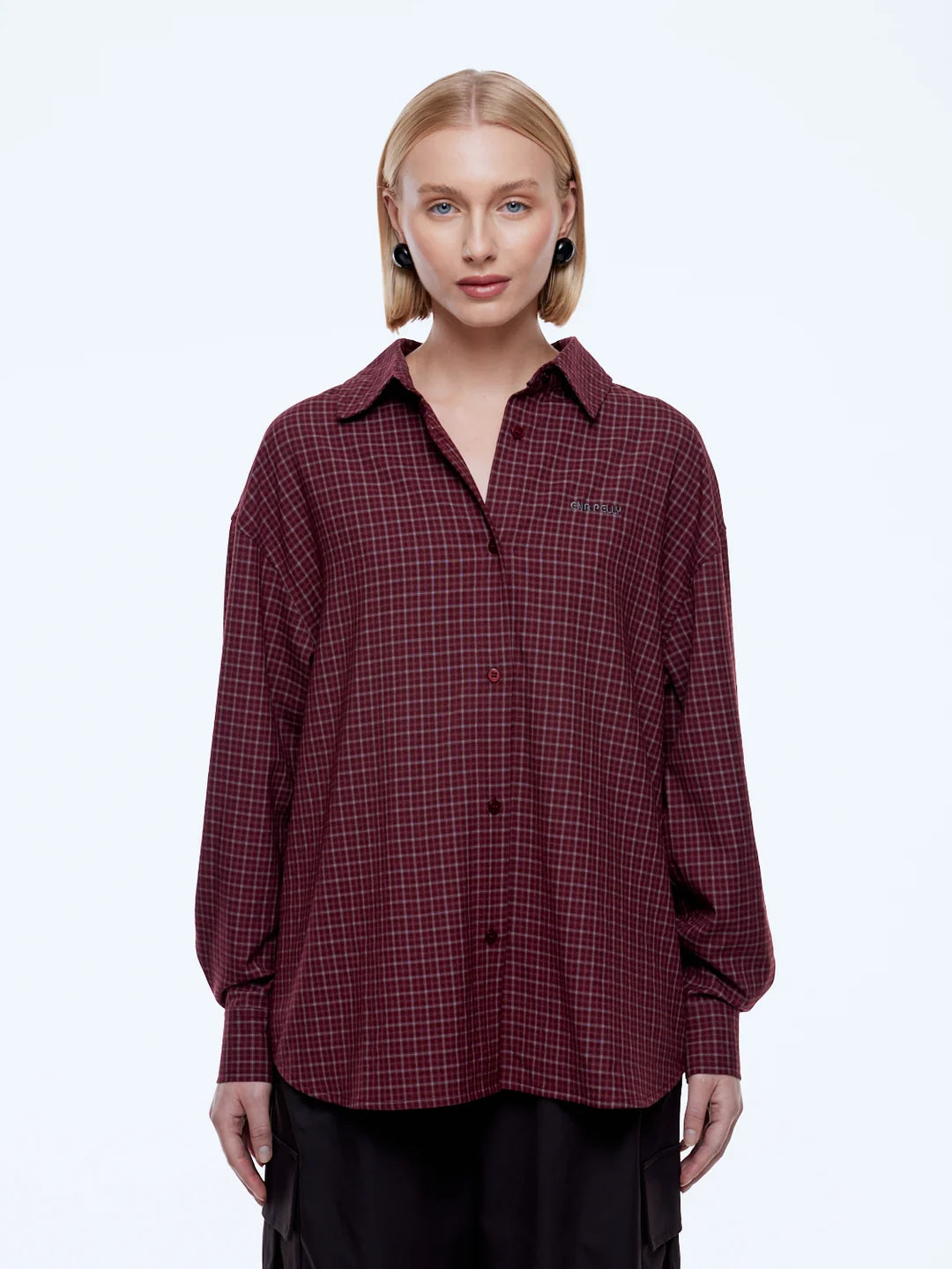 Ena Pelly Gigi Everyday Check Shirt | Burgundy Check