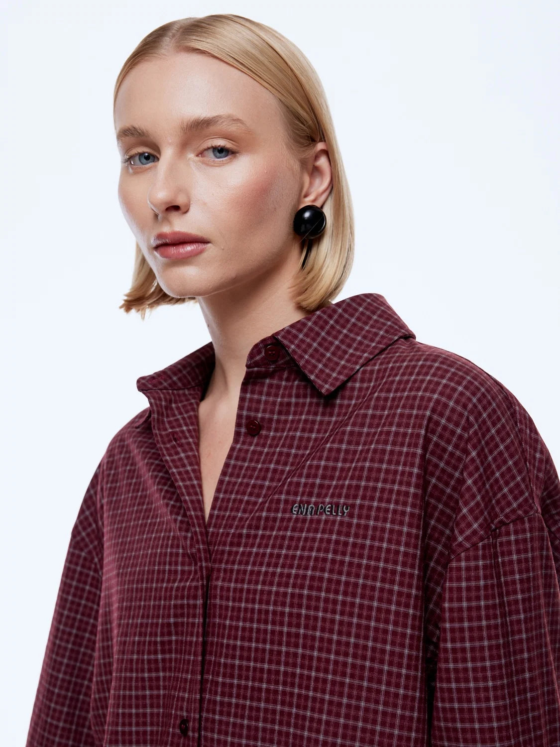 Ena Pelly Gigi Everyday Check Shirt | Burgundy Check