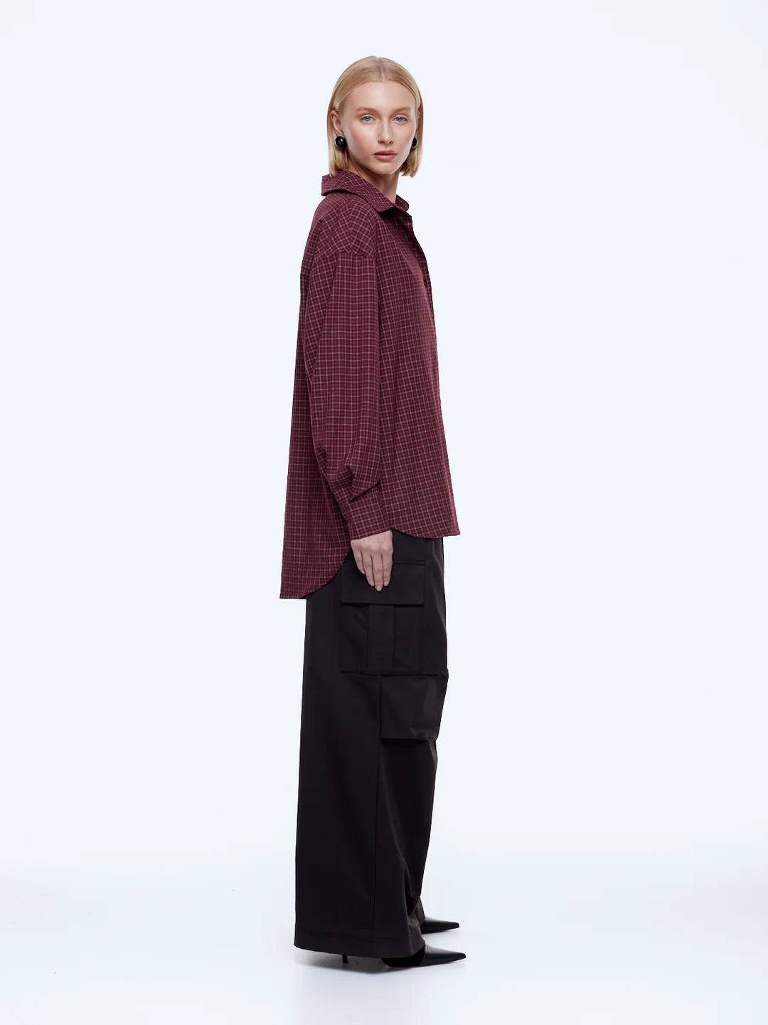 Ena Pelly Gigi Everyday Check Shirt | Burgundy Check