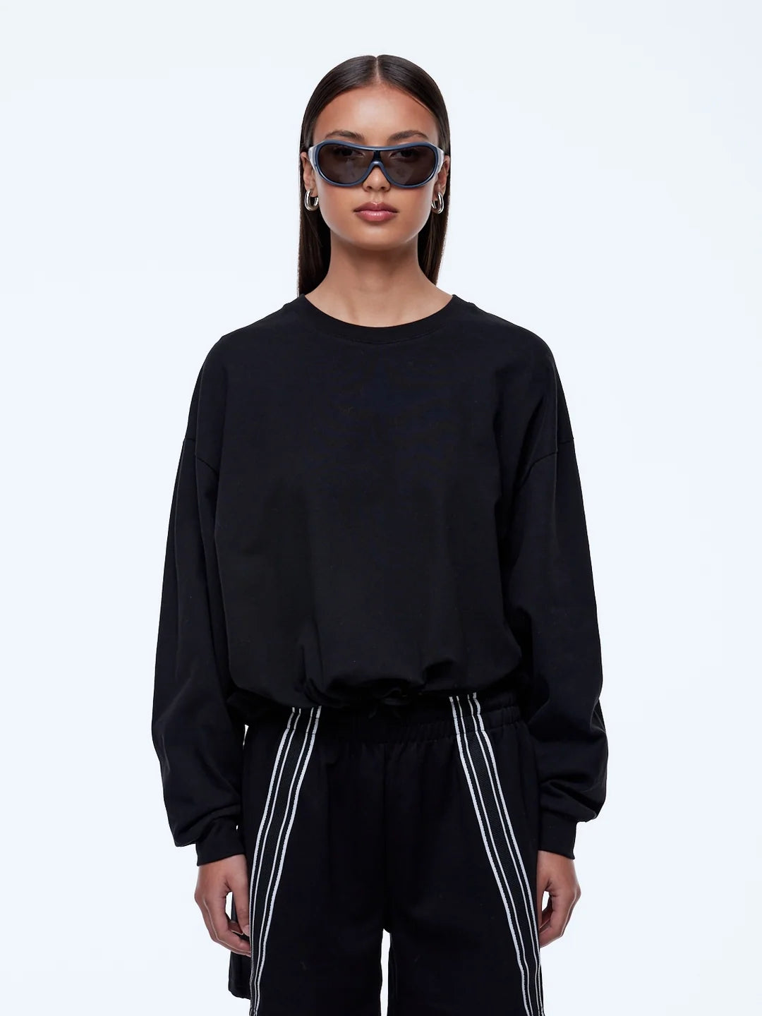 Ena Pelly Georgie Relaxed Long Sleeve Sweater | Black