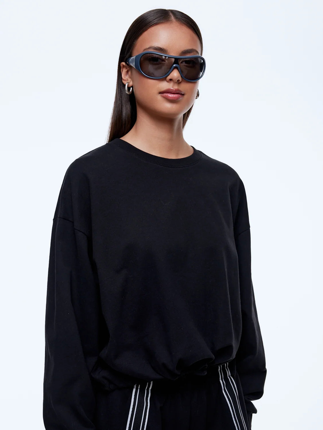 Ena Pelly Georgie Relaxed Long Sleeve Sweater | Black
