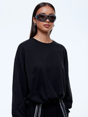 Ena Pelly Georgie Relaxed Long Sleeve Sweater | Black