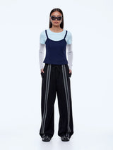 Ena Pelly Charlie Relaxed Stripe Pant | Black