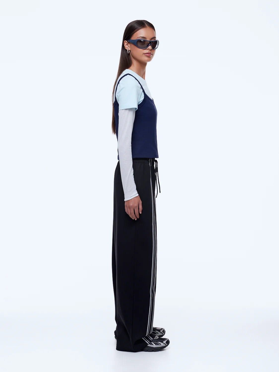 Ena Pelly Charlie Relaxed Stripe Pant | Black