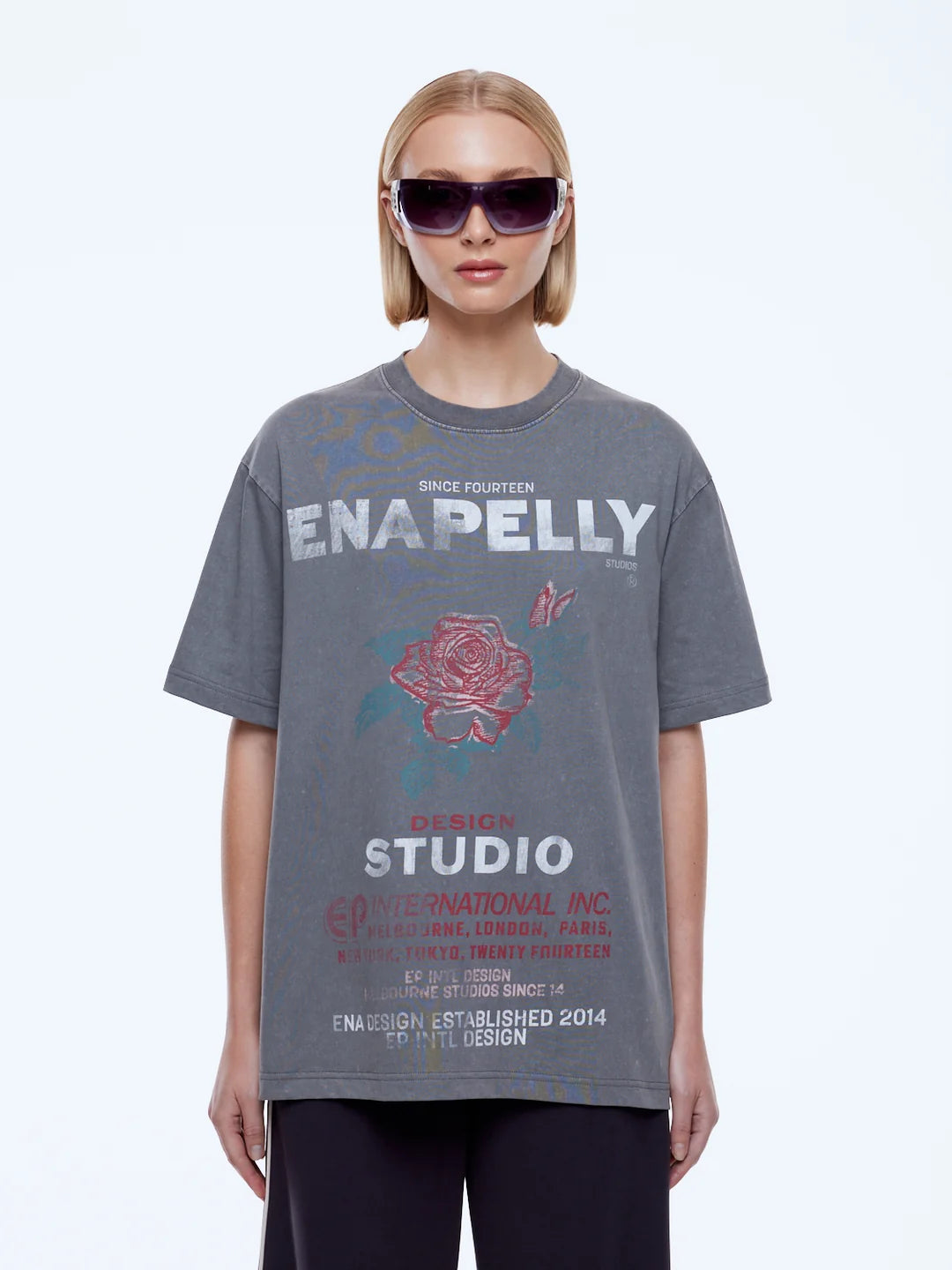 Ena Pelly Sophie Relaxed Tee | Washed Grey