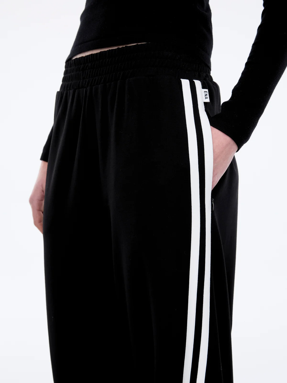 Ena Pelly Valentina Stripe Pant | Black Off White