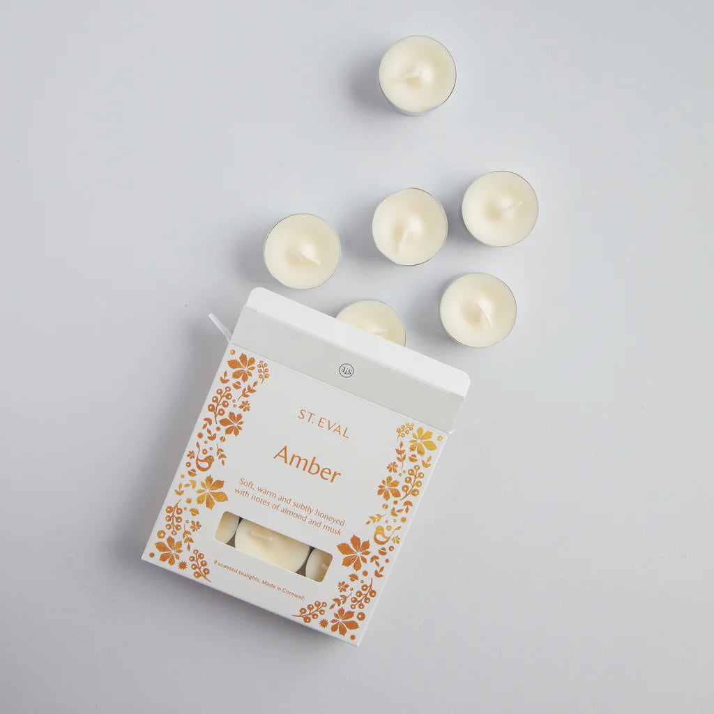 St Eval Folk Scented Tealights | Amber
