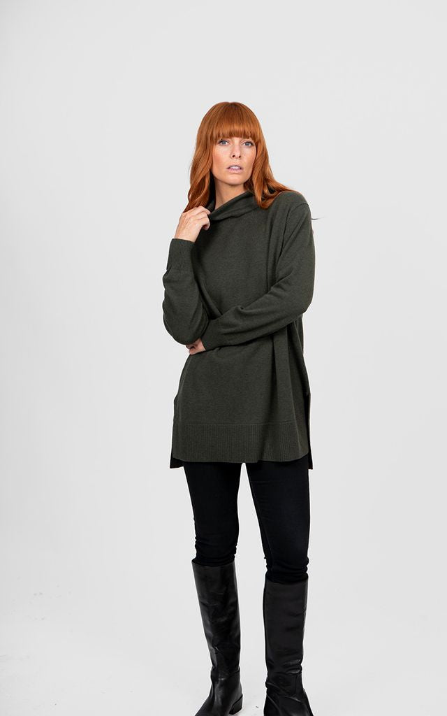Bridge & Lord Funnel Neck Tunic | Olive