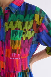 Elk Llinen Dress | Lind Dark Print