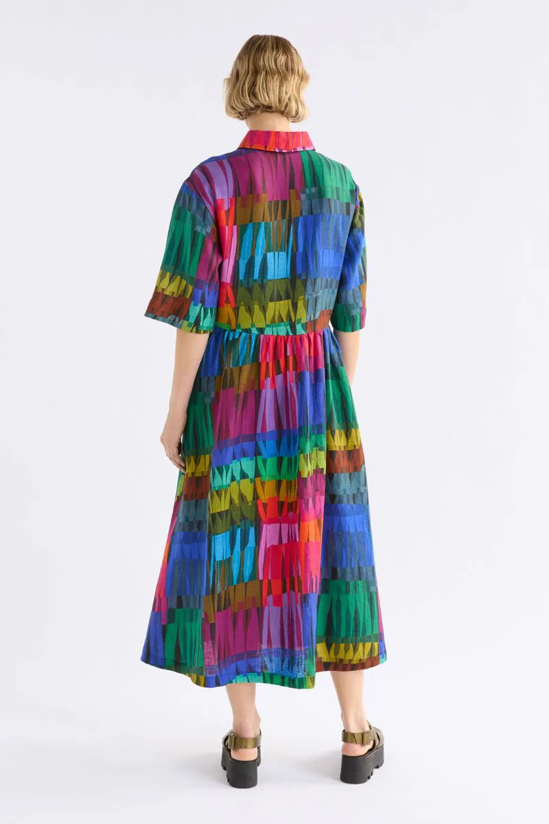 Elk Llinen Dress | Lind Dark Print