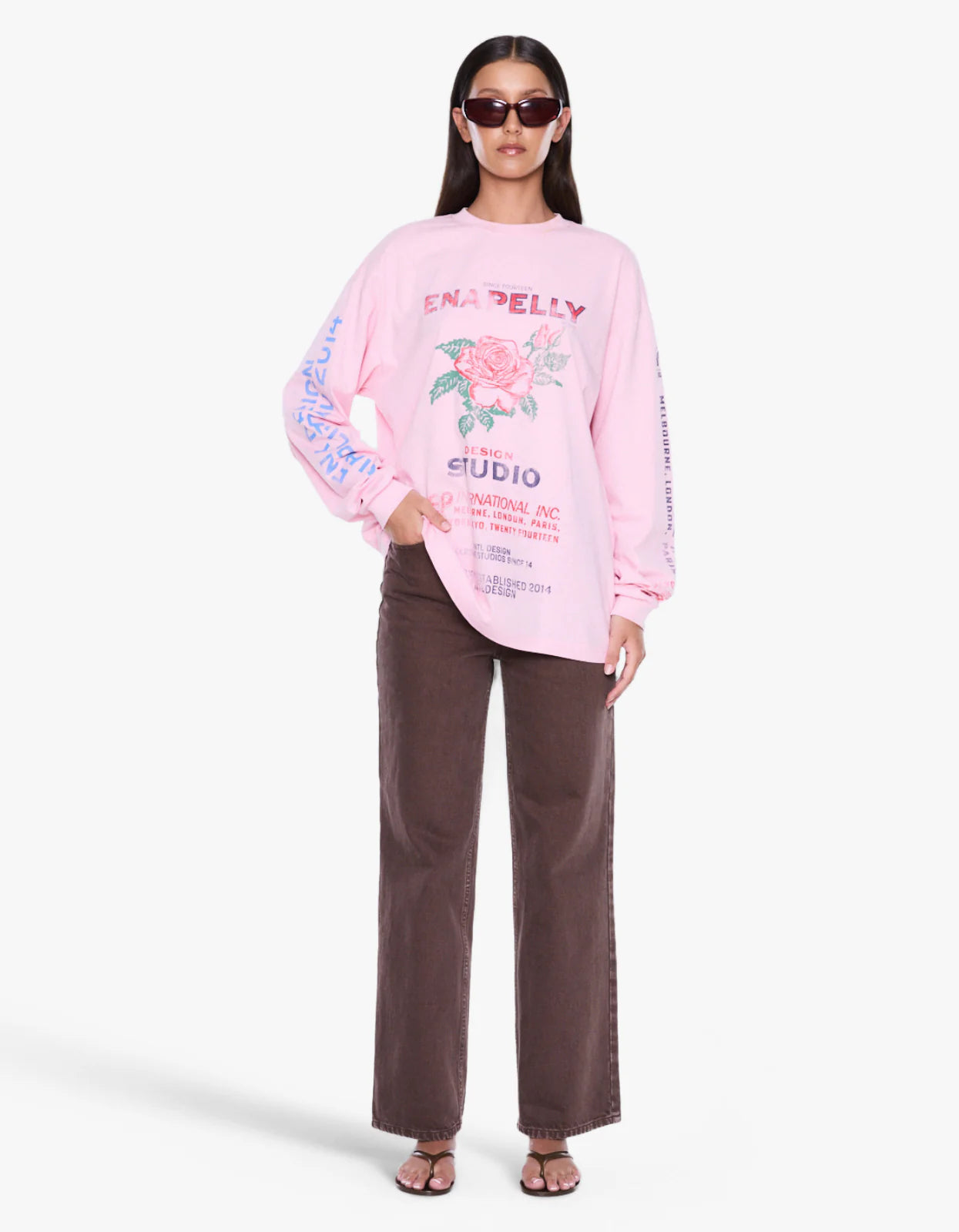 Ena Pelly Hailey Long Sleeve Cuffed Tee | Blush Pink