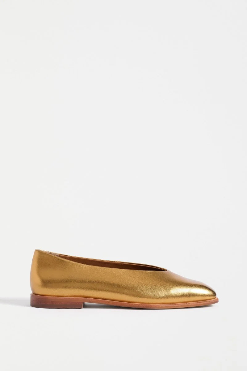 Elk Feldde Flat Shoe | Gold
