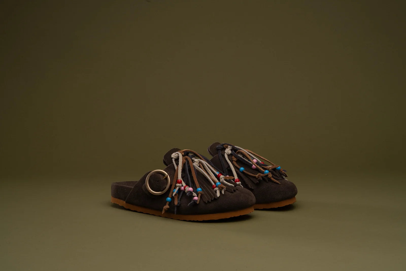 ASFVLT Flair Slide Mule | Choco Fringe
