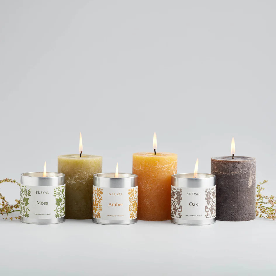 St Eval Folk 3"x4" Scented Pillar | Amber