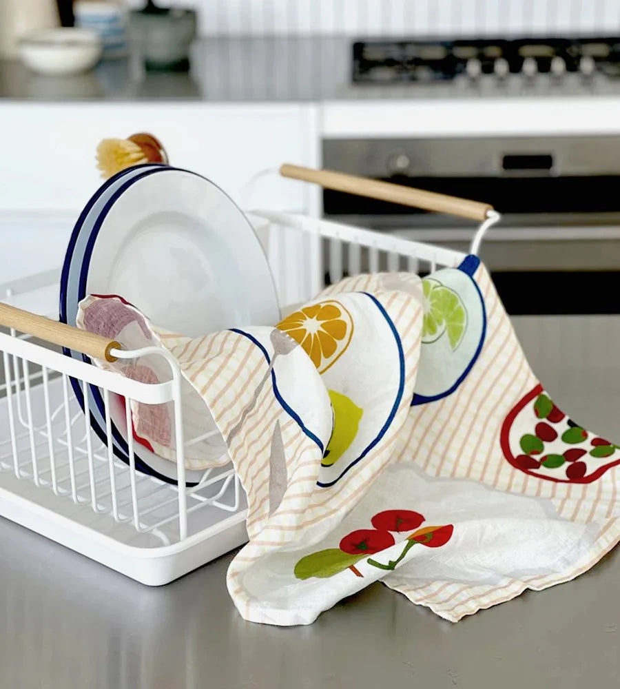 Father Rabbit Tea Towel | Fruit On Plates