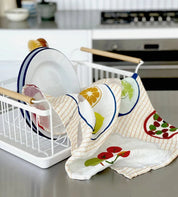 Father Rabbit Tea Towel | Fruit On Plates
