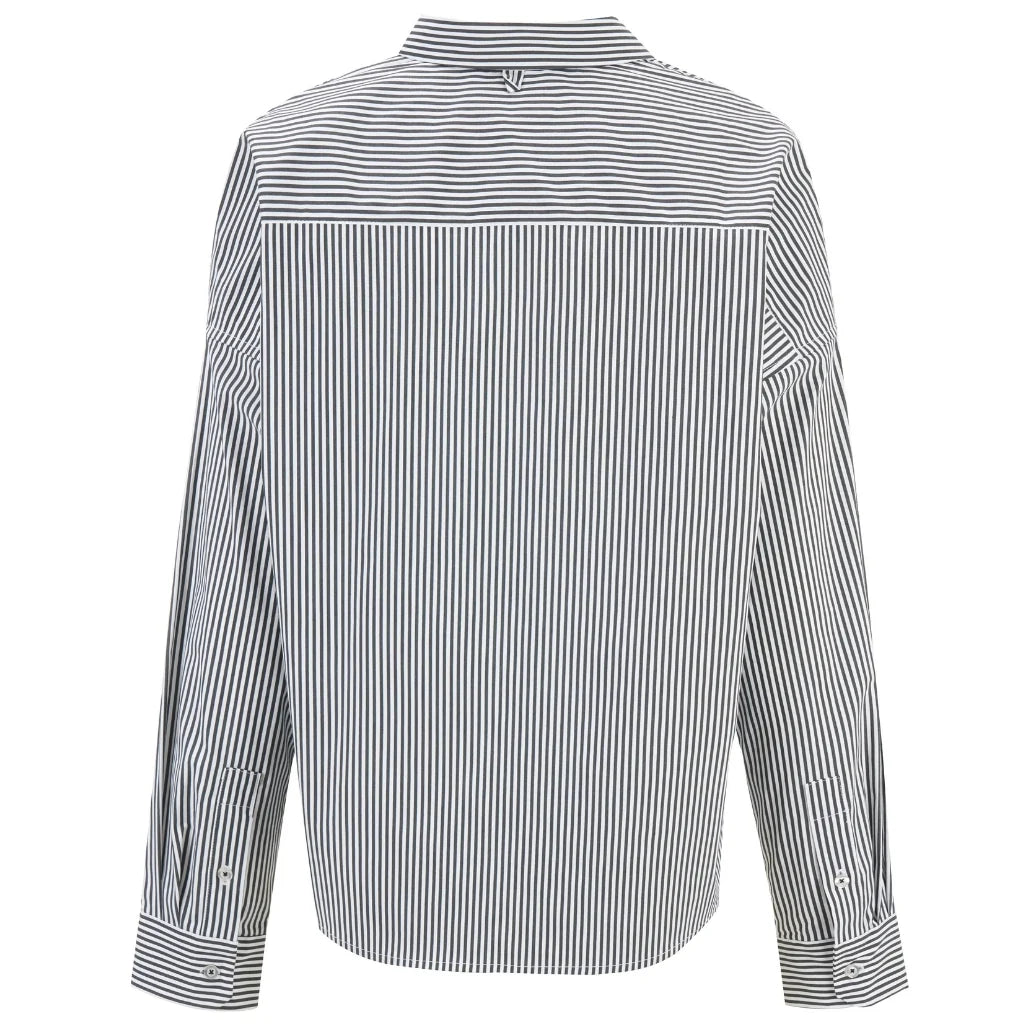 Moke Alex Cropped Shirt | Black White Stripe