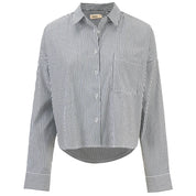 Moke Alex Cropped Shirt | Black White Stripe