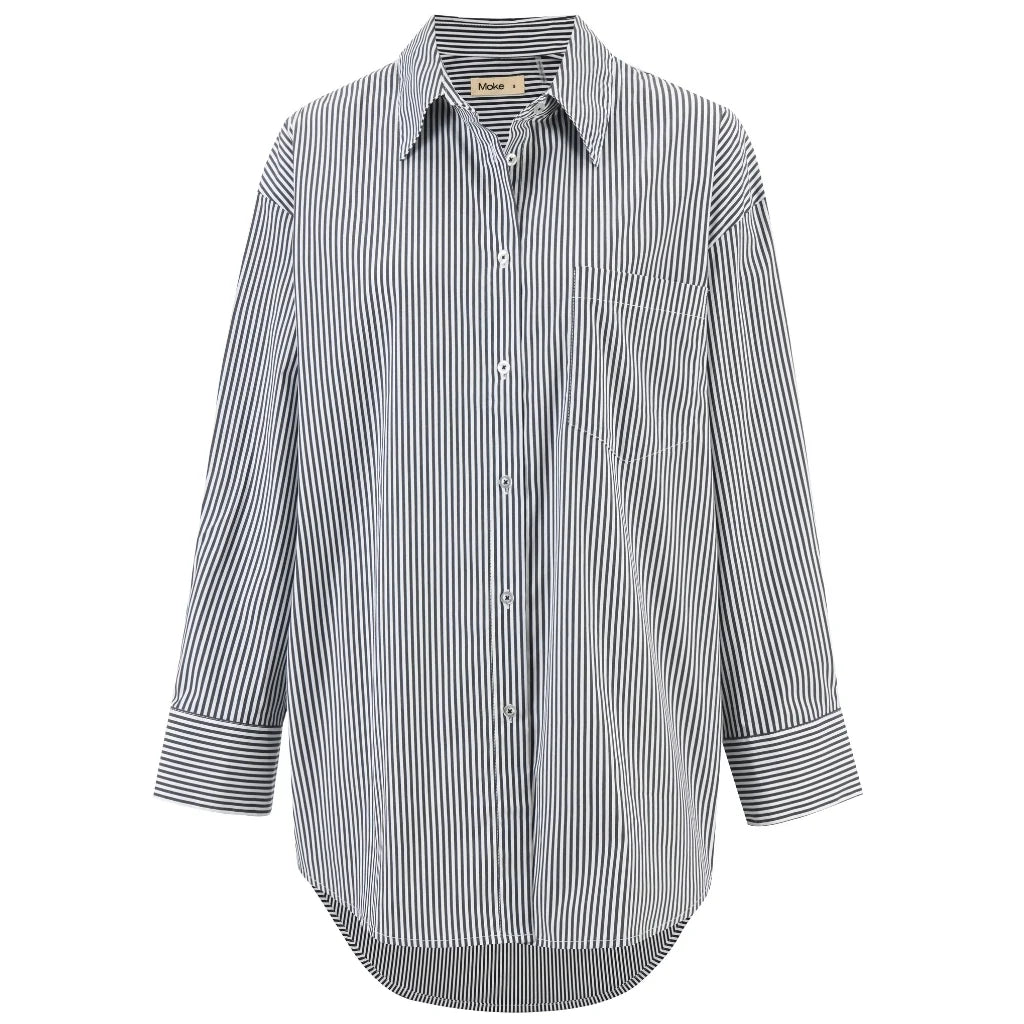 Moke Amber Shirt | Black White Stripe