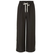 Moke Indiana Women's Wide Leg Pants | Dark Chocolate Cream Stripe