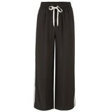 Moke Indiana Women's Wide Leg Pants | Dark Chocolate Cream Stripe