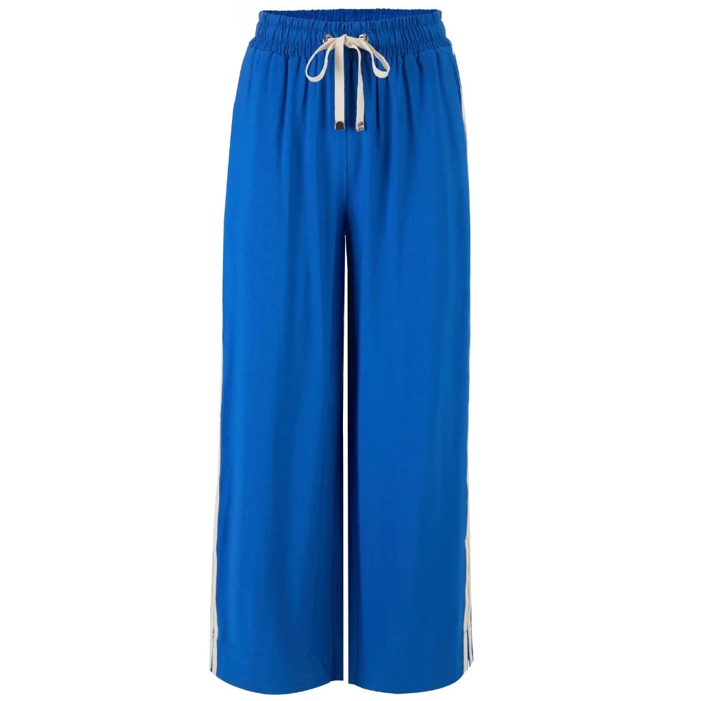 Moke Indiana Women's Wide Leg Pants | Dazzling Blue Cream Stripe