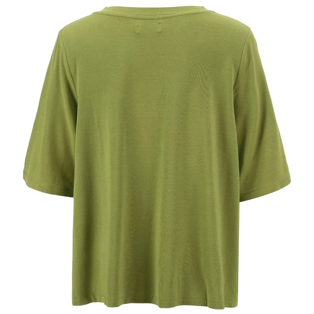 Moke Zoe Womens V Neck Tee | Avocado