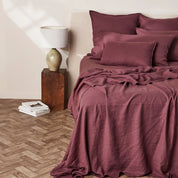 George Street Linen Flat Sheet | Port