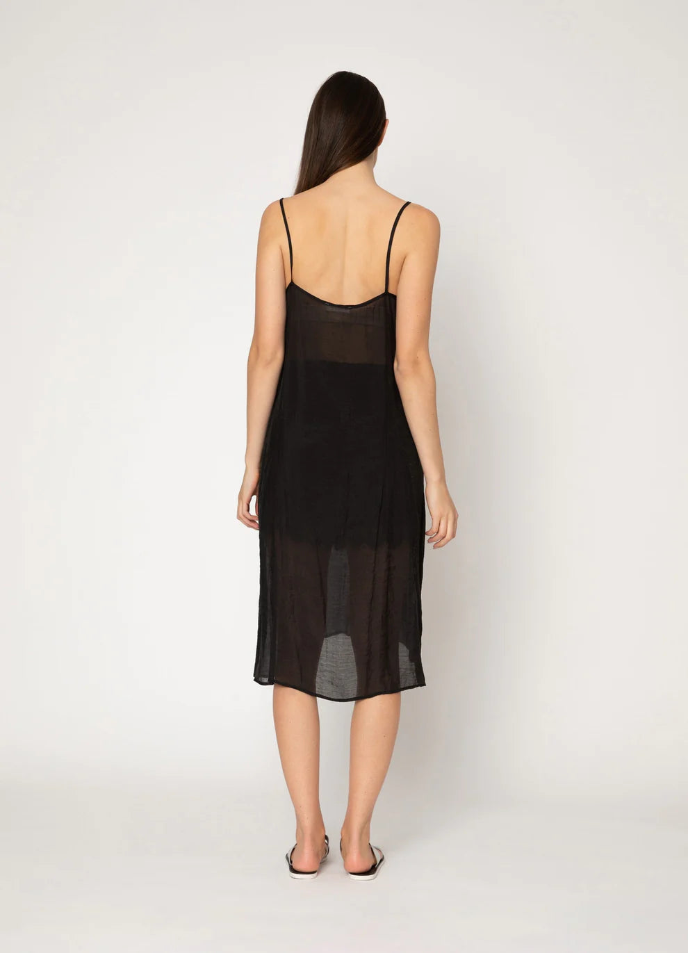 Two By Two Gladys Silk Cotton Slip | Black