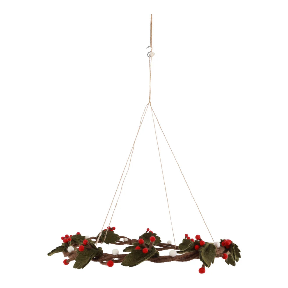 Gry & Sif Wreath Holly Hanging