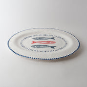 Melamine Nautical Oval Platter | Sardine 48cm