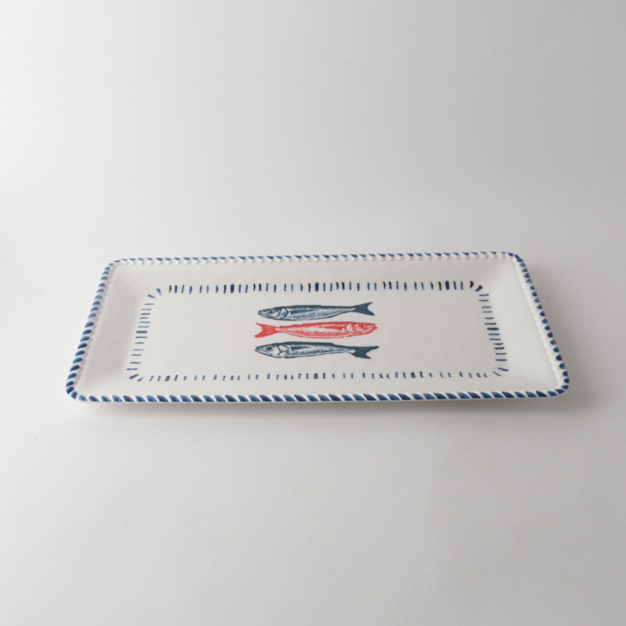 Melamine Nautical Rectangle Platter | Sardine 43cm