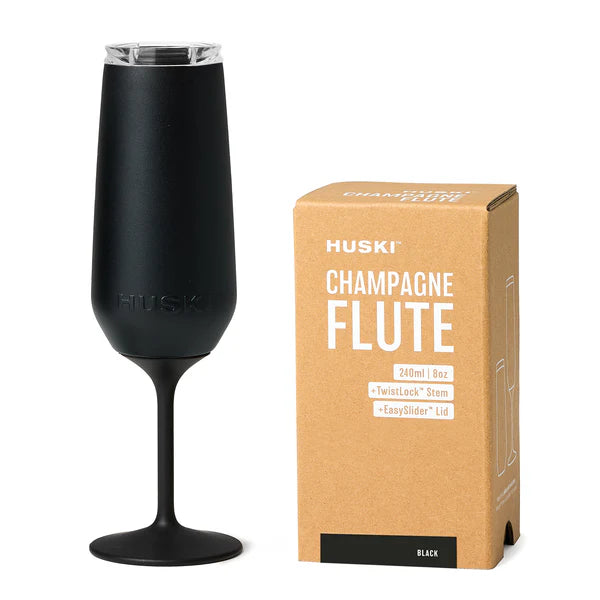 Huski Champagne Wine Flute | Black