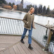 Moke Juniper Reversible Jacket | Olive Green Cream