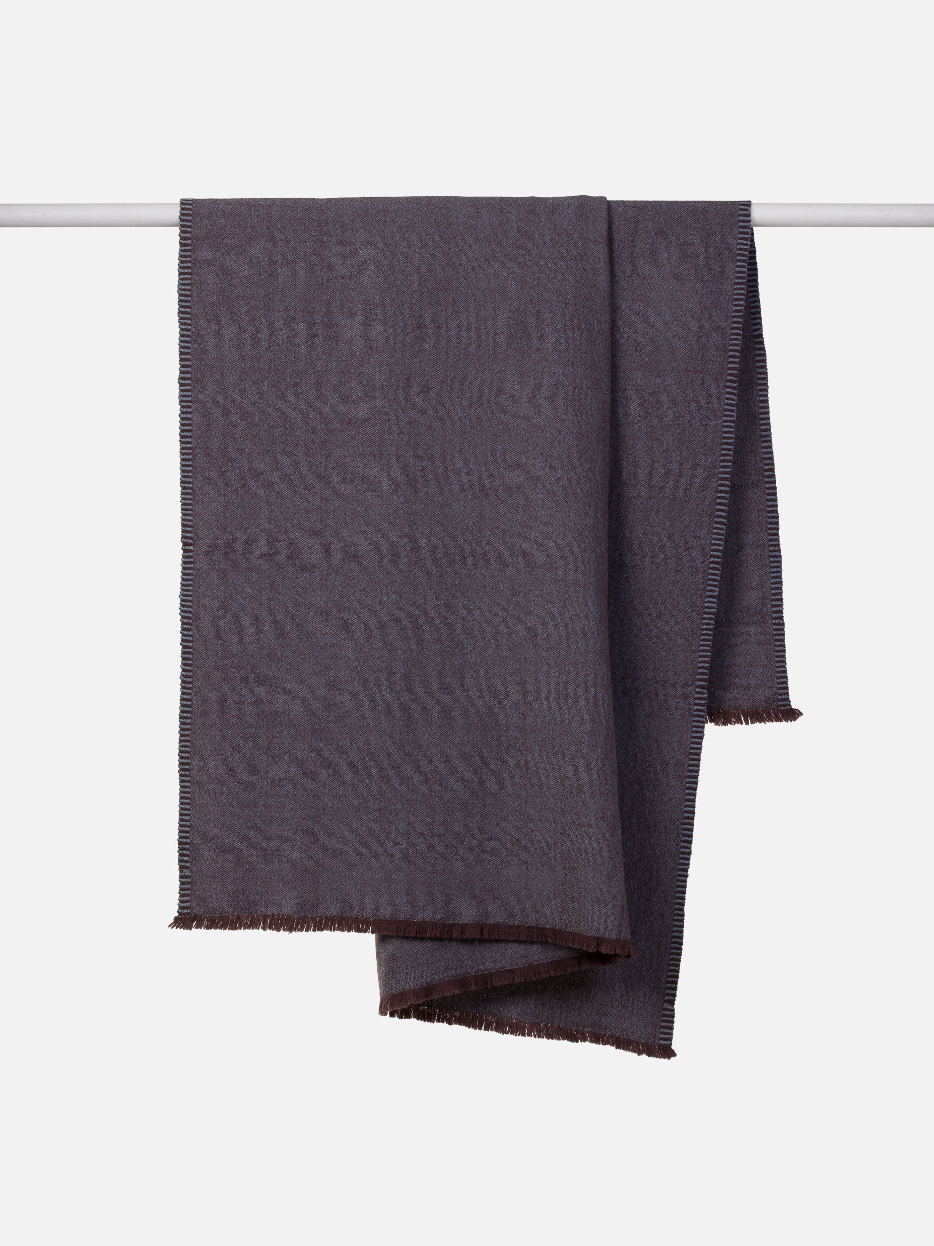 Citta Oslo Lambswool Throw | Mahogany Periwinkle
