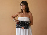 Desti Saint Hand Etched Envelope With Obsidian Love Knot Stone | Black