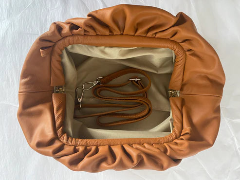 Desti Saint Large Dumpling Clutch Handbag | Chestnut