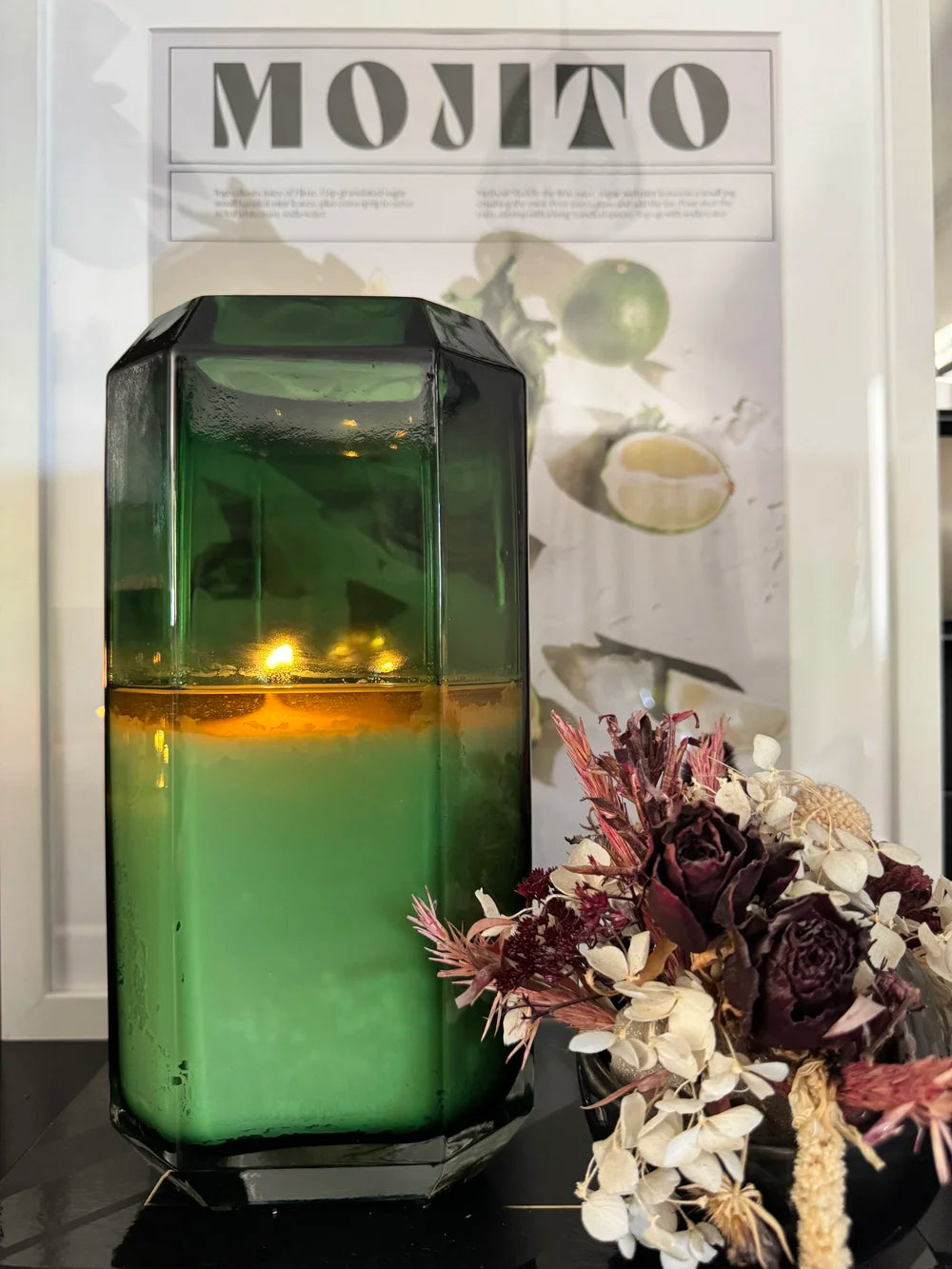 Sachii Nettle Emerald Green Candle | Tall Large