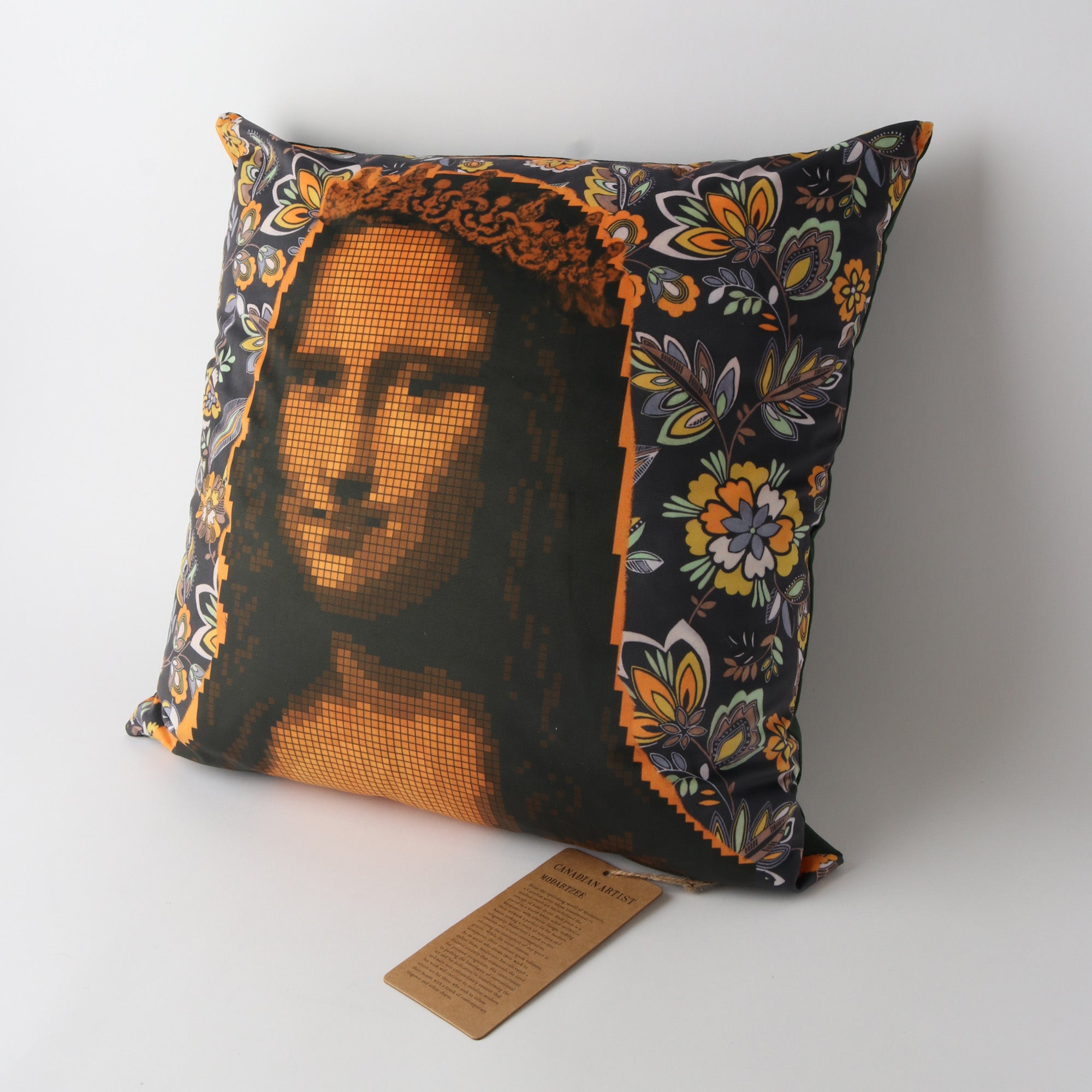 Art Cushion Velvet Mona Lisa | Orange