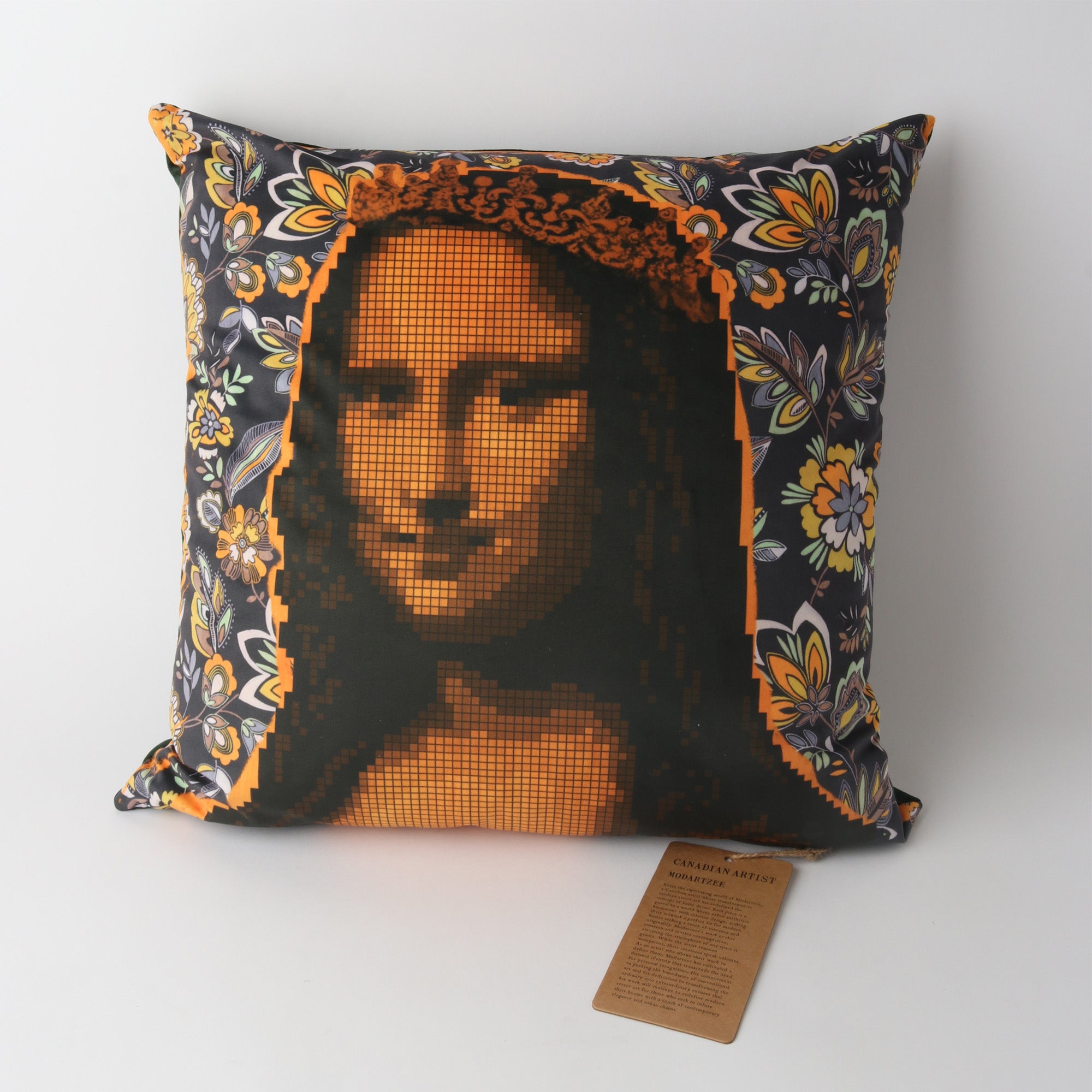 Art Cushion Velvet Mona Lisa | Orange