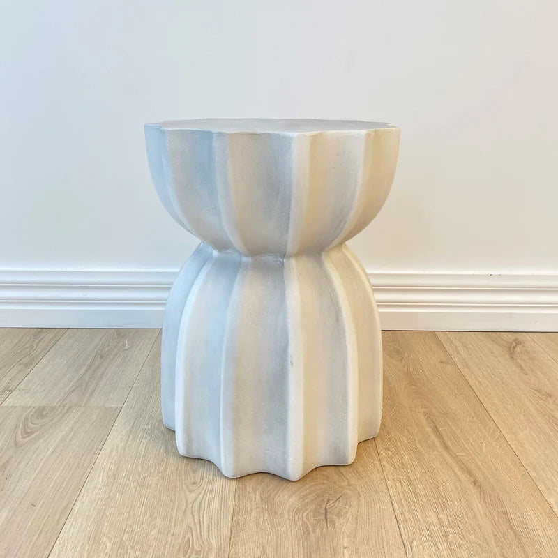 Capulet Fluted Side Table | Stone