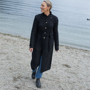 Moke Naomi Long Knit Coat | Black
