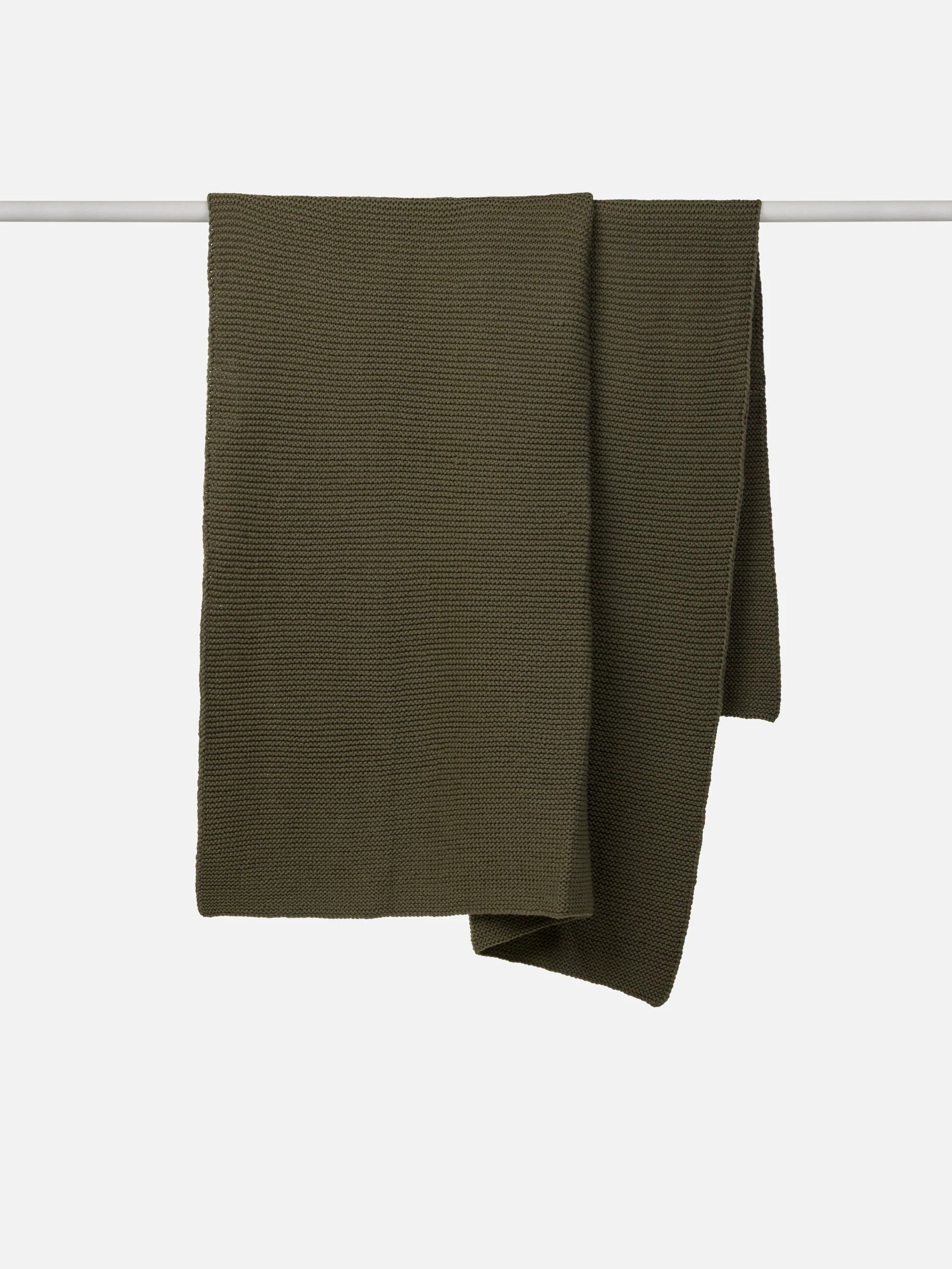 Citta Wool Purl Knit Throw | Olive