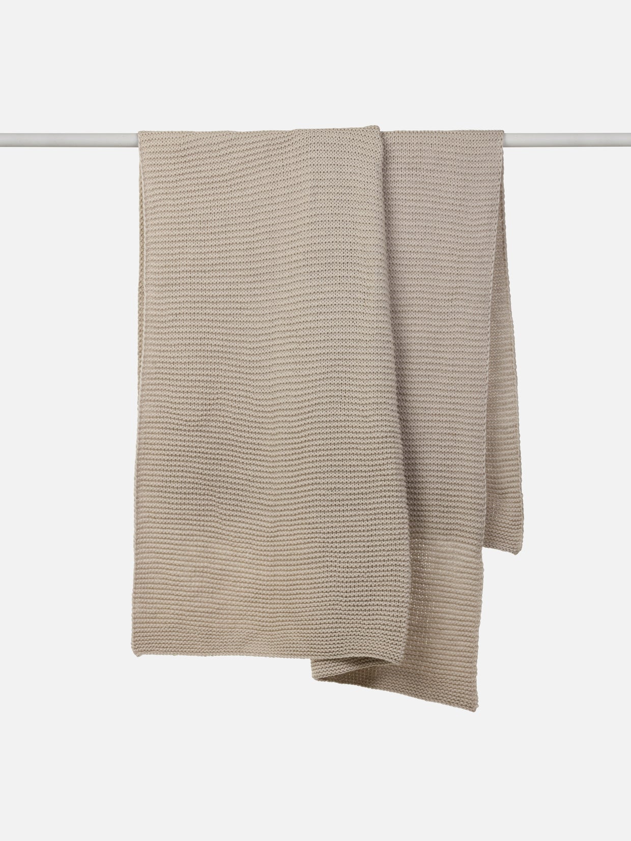 Citta Wool Purl Knit Throw | Bone