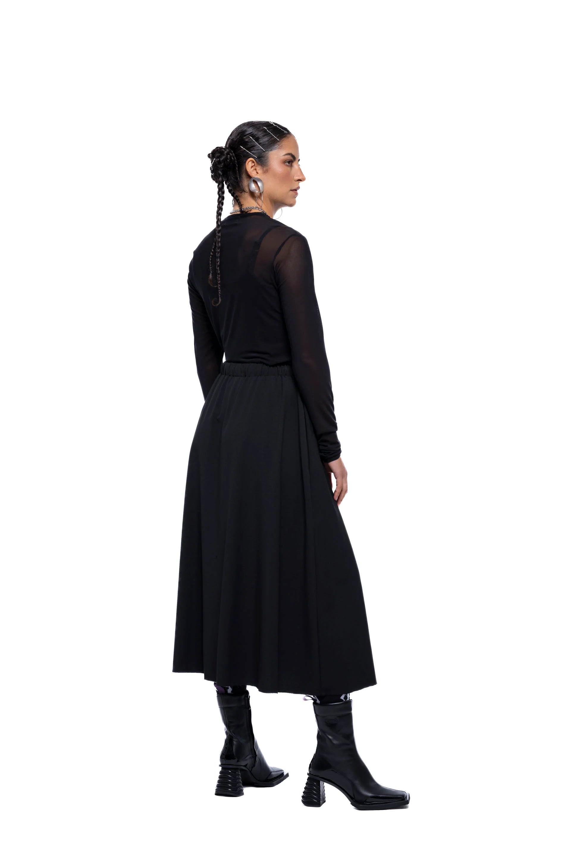 J Palm Service Skirt | Black Suiting