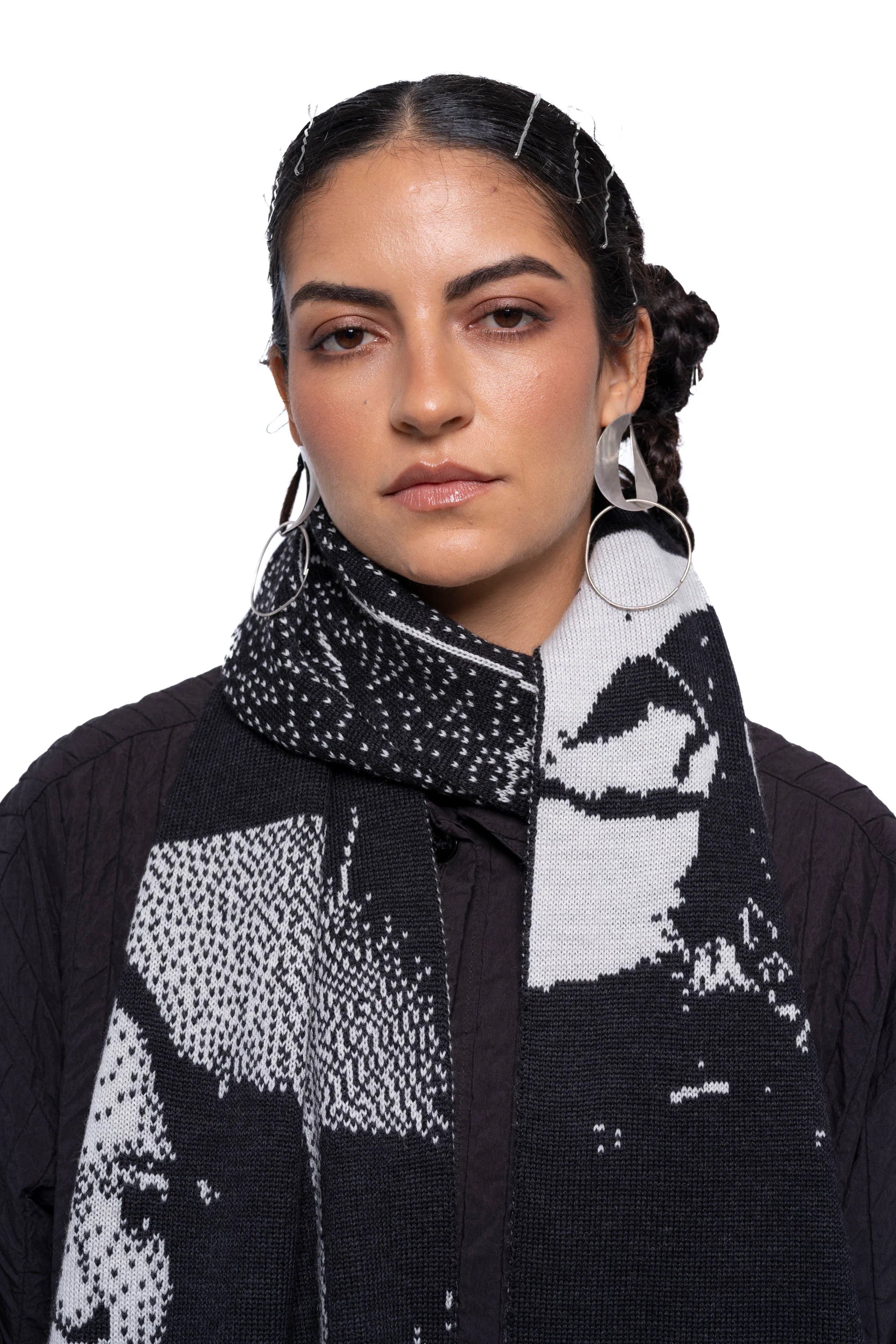 J Palm  Slow Form Scarf | Black White
